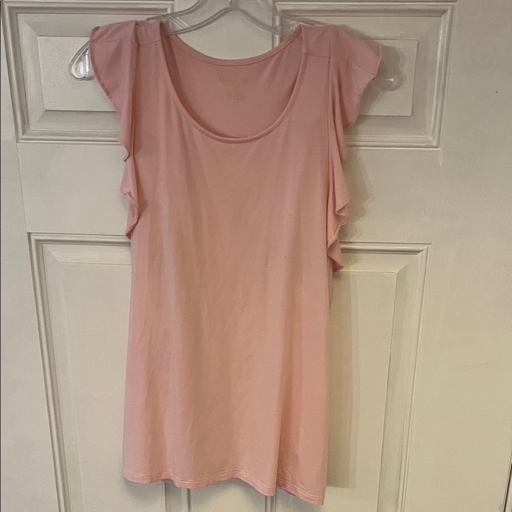 Lilly Pulitzer Light Pink Flutter Sleeve Blouse